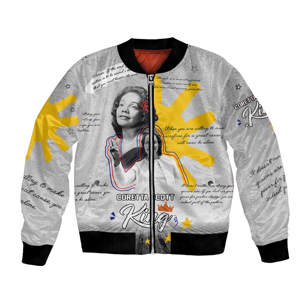 Coretta Scott King Bomber Jacket Honoring The Legacy Hand Draw Style