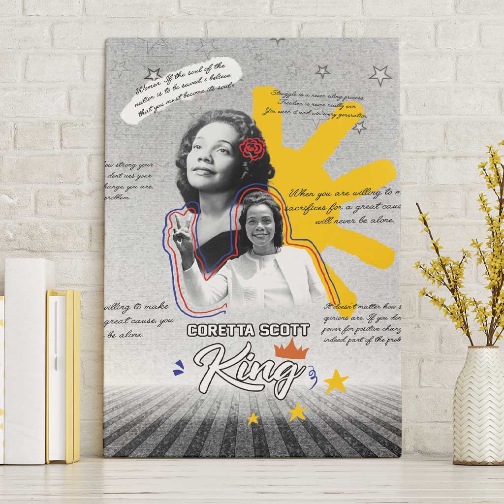 Coretta Scott King Canvas Wall Art Honoring The Legacy Hand Draw Style