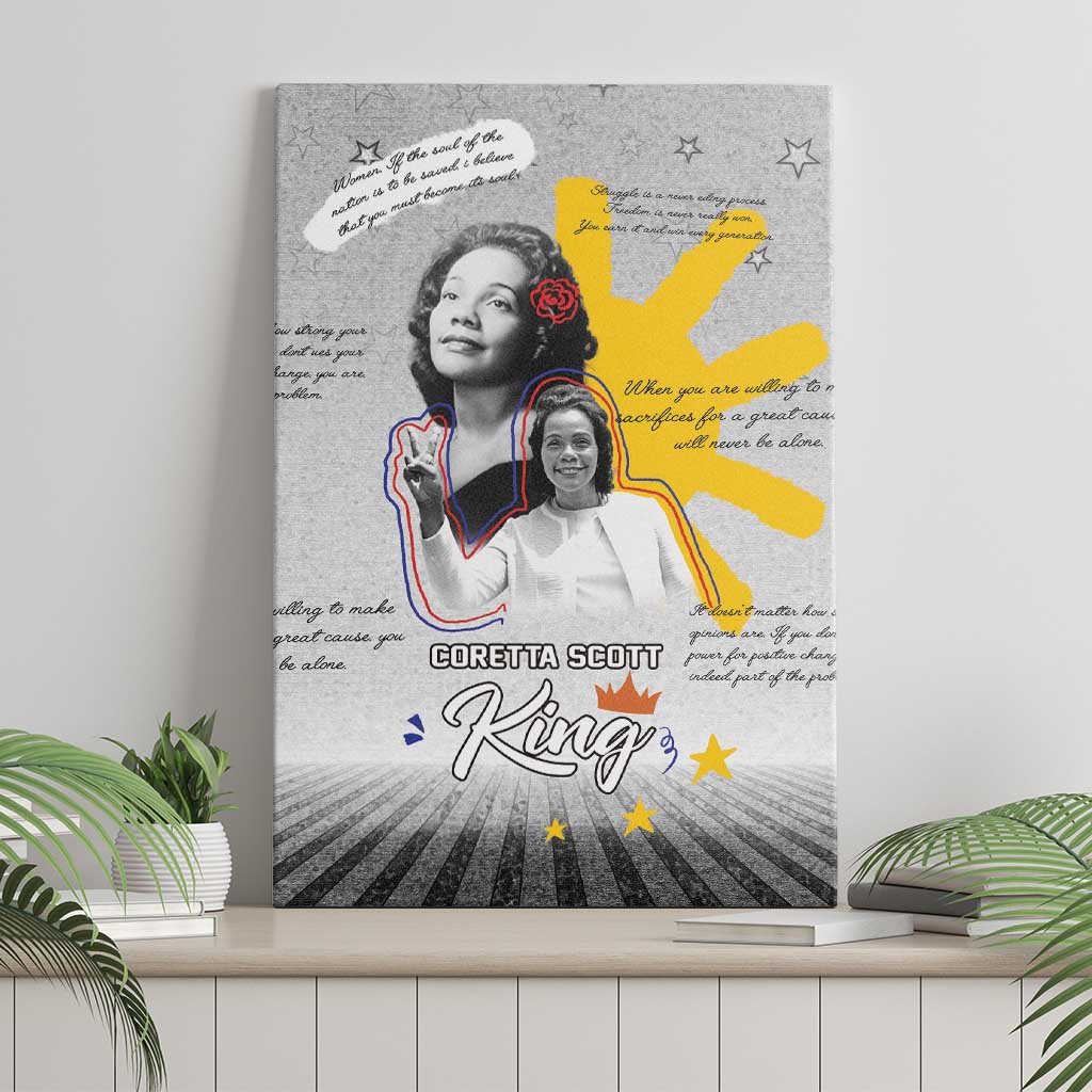 Coretta Scott King Canvas Wall Art Honoring The Legacy Hand Draw Style