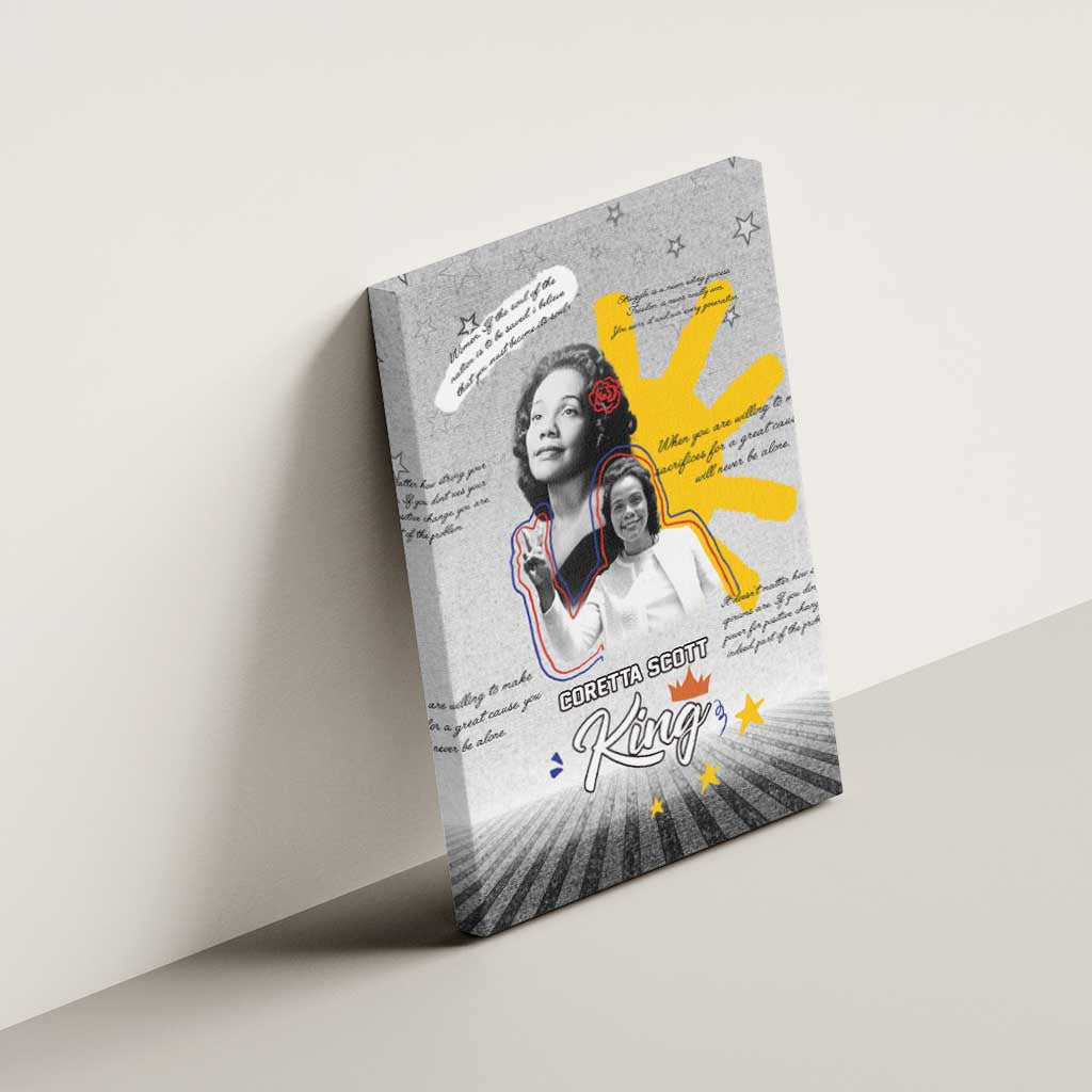 Coretta Scott King Canvas Wall Art Honoring The Legacy Hand Draw Style