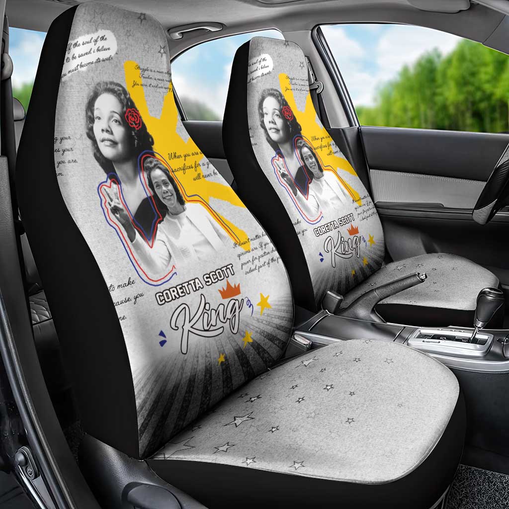Coretta Scott King Car Seat Cover Honoring The Legacy Hand Draw Style