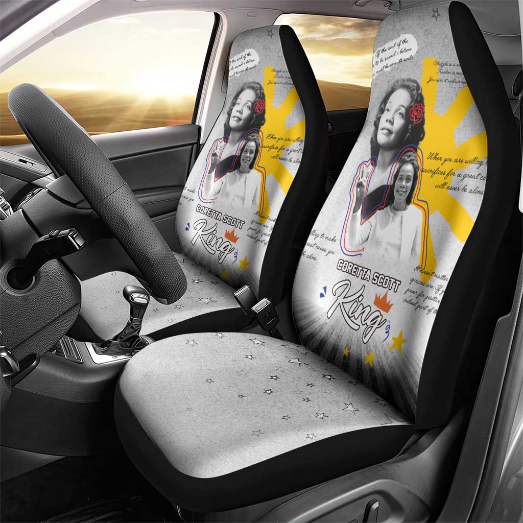 Coretta Scott King Car Seat Cover Honoring The Legacy Hand Draw Style