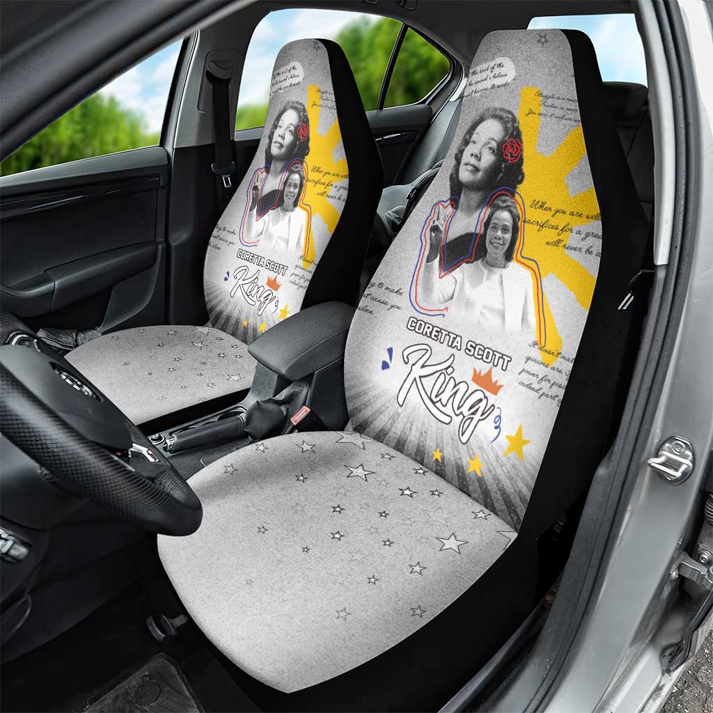 Coretta Scott King Car Seat Cover Honoring The Legacy Hand Draw Style