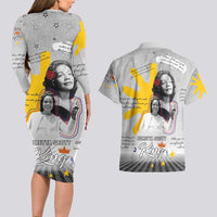 Coretta Scott King Couples Matching Long Sleeve Bodycon Dress and Hawaiian Shirt Honoring The Legacy Hand Draw Style