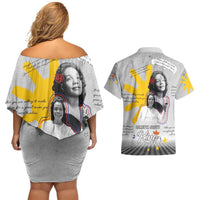 Coretta Scott King Couples Matching Off Shoulder Short Dress and Hawaiian Shirt Honoring The Legacy Hand Draw Style