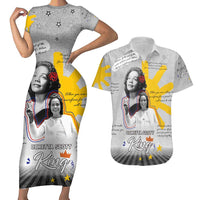 Coretta Scott King Couples Matching Short Sleeve Bodycon Dress and Hawaiian Shirt Honoring The Legacy Hand Draw Style