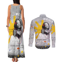 Coretta Scott King Couples Matching Tank Maxi Dress and Long Sleeve Button Shirt Honoring The Legacy Hand Draw Style
