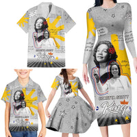 Coretta Scott King Family Matching Long Sleeve Bodycon Dress and Hawaiian Shirt Honoring The Legacy Hand Draw Style
