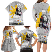 Coretta Scott King Family Matching Long Sleeve Bodycon Dress and Hawaiian Shirt Honoring The Legacy Hand Draw Style