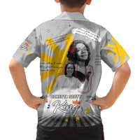 Coretta Scott King Family Matching Off The Shoulder Long Sleeve Dress and Hawaiian Shirt Honoring The Legacy Hand Draw Style
