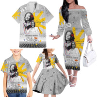 Coretta Scott King Family Matching Off The Shoulder Long Sleeve Dress and Hawaiian Shirt Honoring The Legacy Hand Draw Style