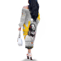 Coretta Scott King Family Matching Off The Shoulder Long Sleeve Dress and Hawaiian Shirt Honoring The Legacy Hand Draw Style