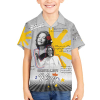 Coretta Scott King Family Matching Off The Shoulder Long Sleeve Dress and Hawaiian Shirt Honoring The Legacy Hand Draw Style