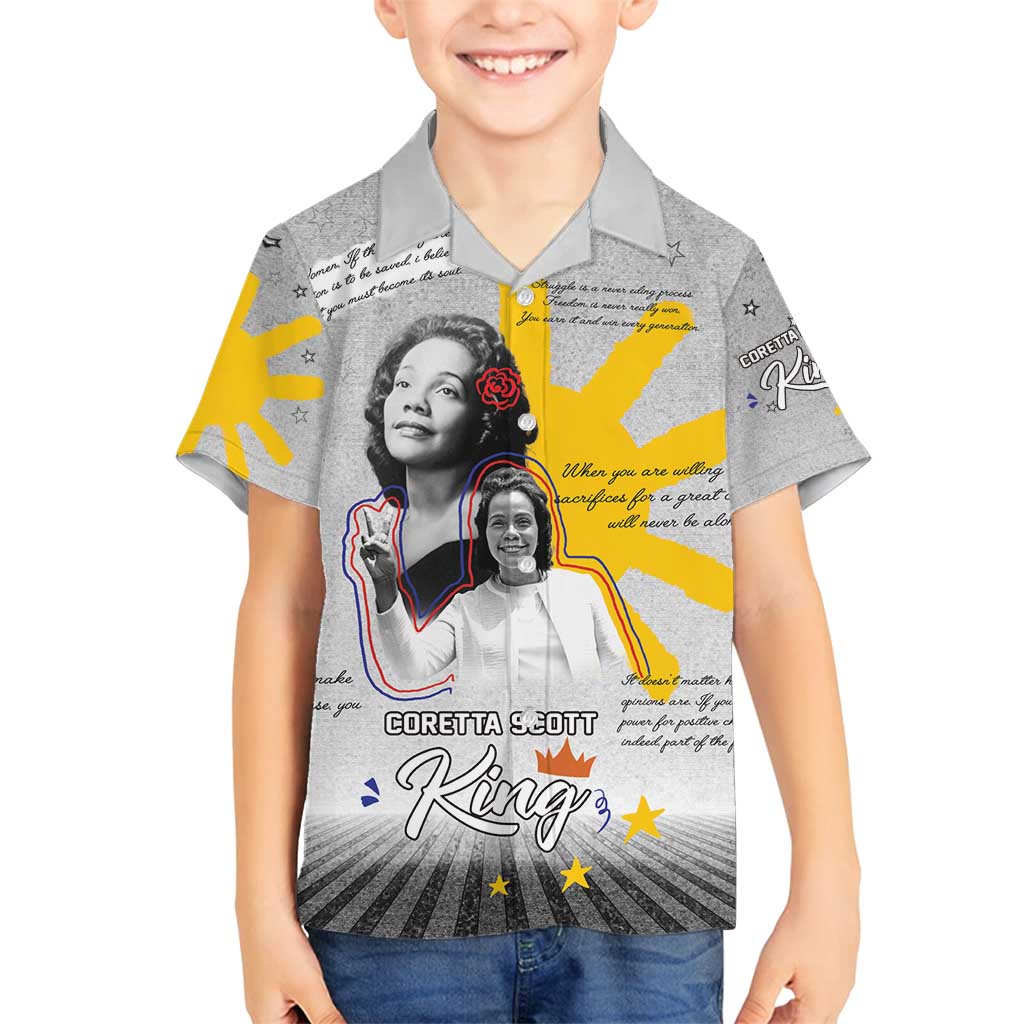 Coretta Scott King Family Matching Puletasi and Hawaiian Shirt Honoring The Legacy Hand Draw Style