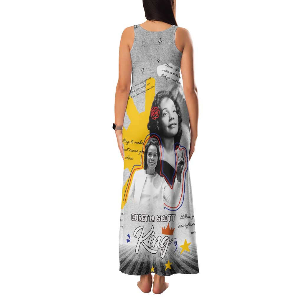 Coretta Scott King Family Matching Tank Maxi Dress and Hawaiian Shirt Honoring The Legacy Hand Draw Style