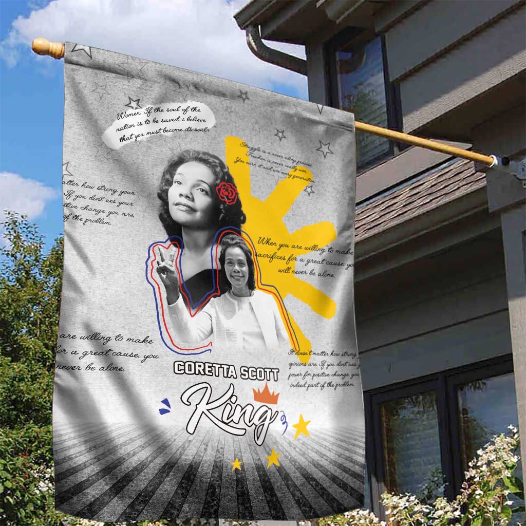 Coretta Scott King Garden Flag Honoring The Legacy Hand Draw Style