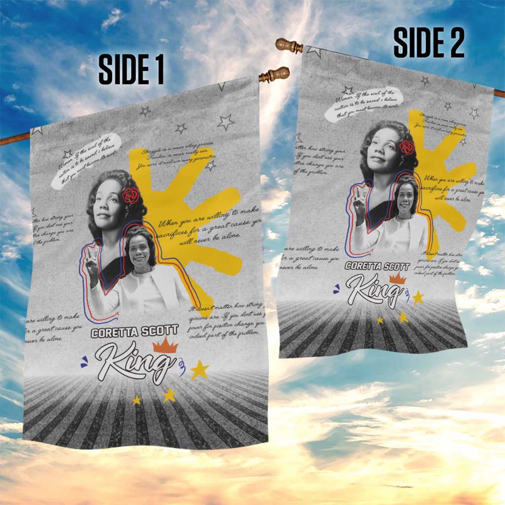 Coretta Scott King Garden Flag Honoring The Legacy Hand Draw Style