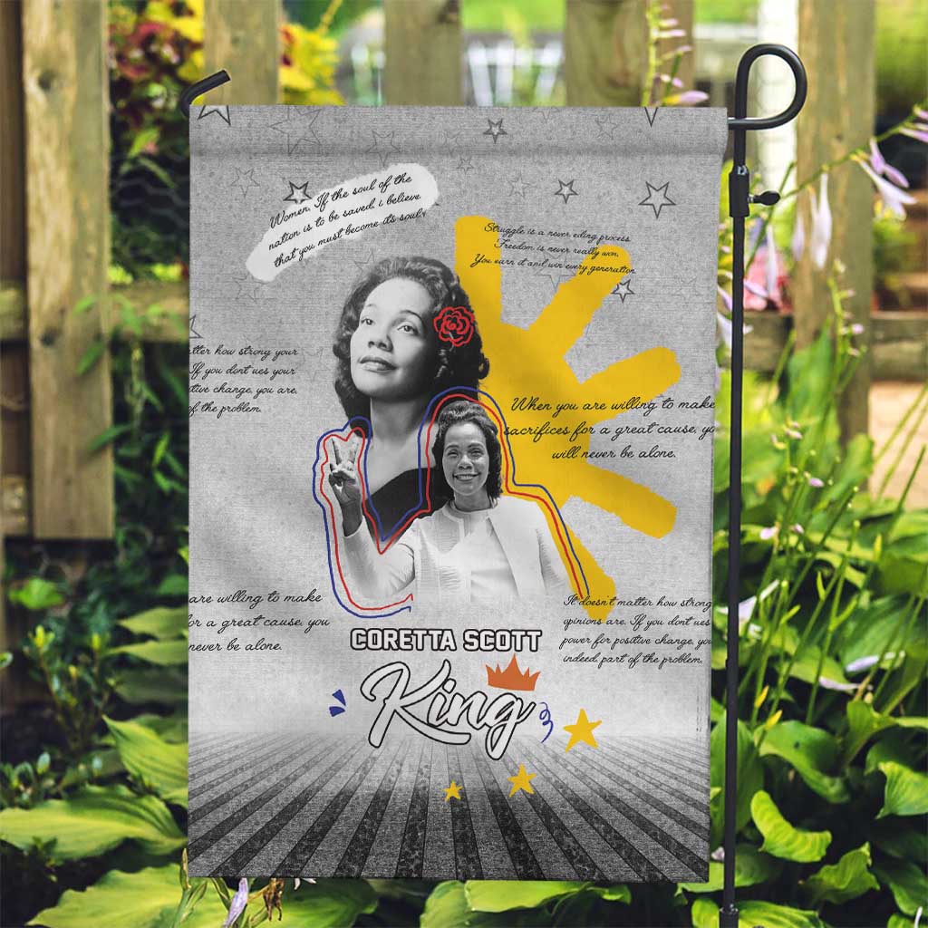 Coretta Scott King Garden Flag Honoring The Legacy Hand Draw Style
