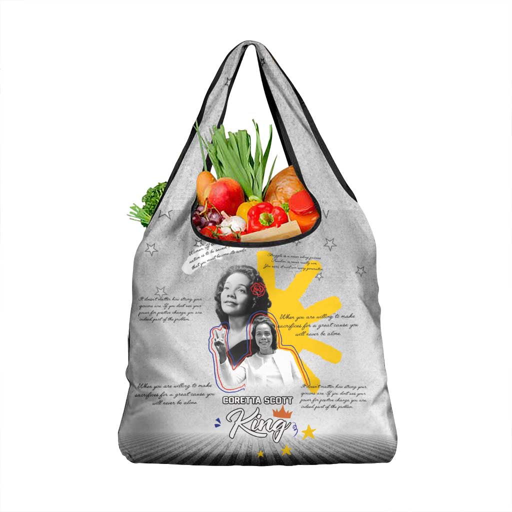 Coretta Scott King Grocery Bag Honoring The Legacy Hand Draw Style