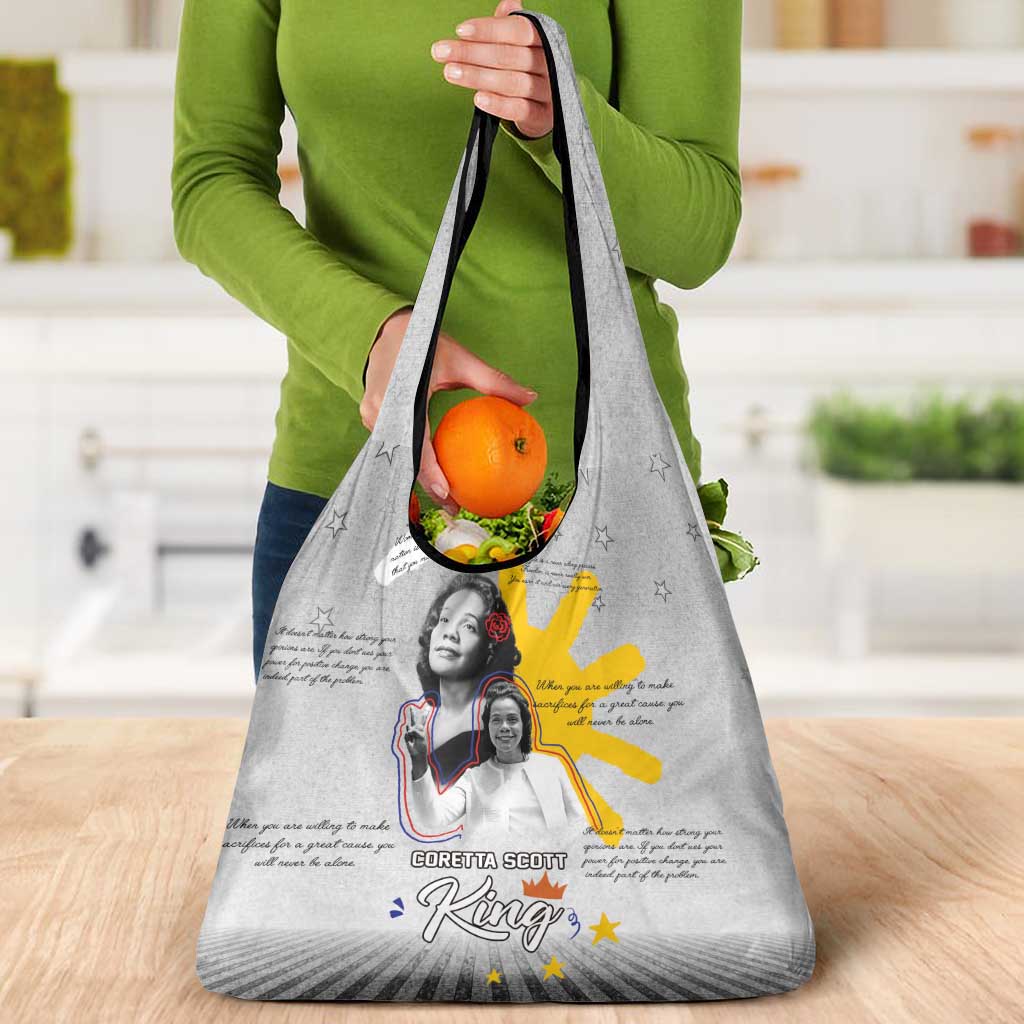 Coretta Scott King Grocery Bag Honoring The Legacy Hand Draw Style