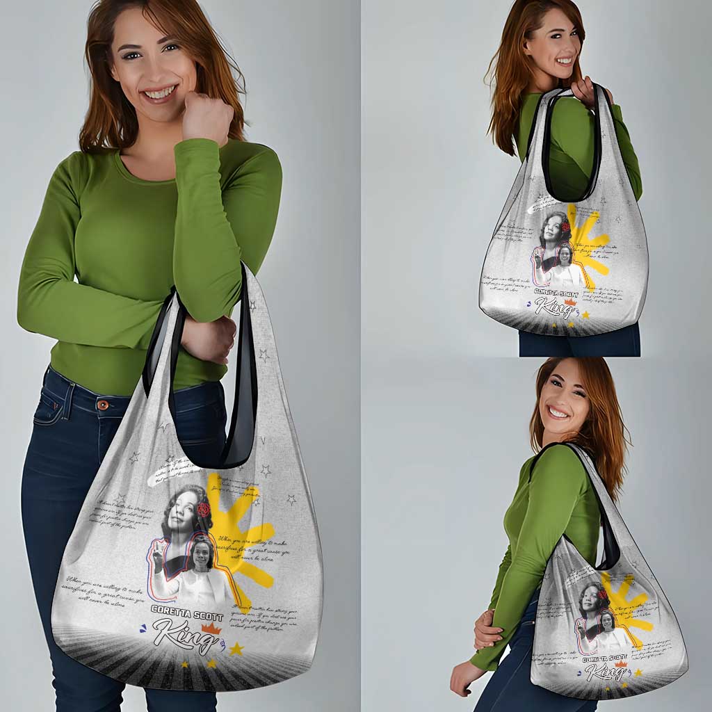 Coretta Scott King Grocery Bag Honoring The Legacy Hand Draw Style