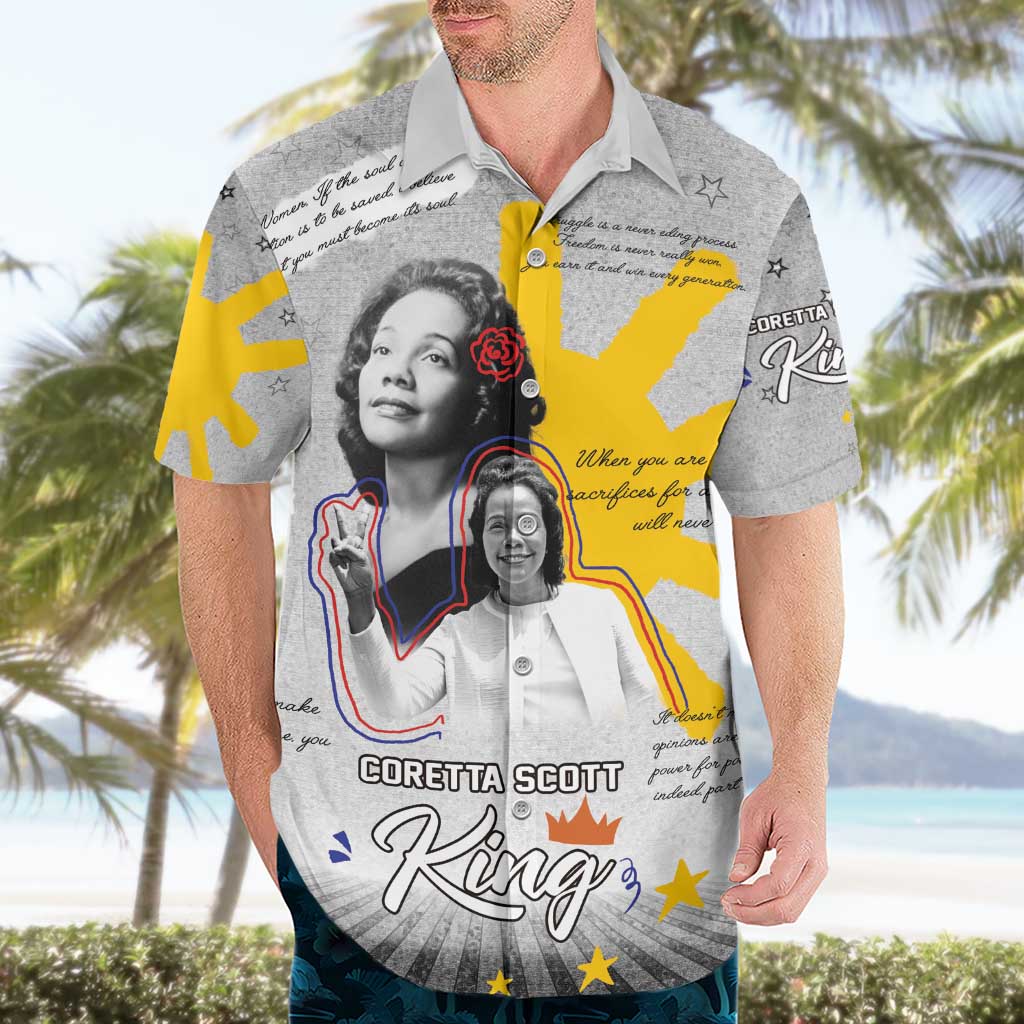 Coretta Scott King Hawaiian Shirt Honoring The Legacy Hand Draw Style