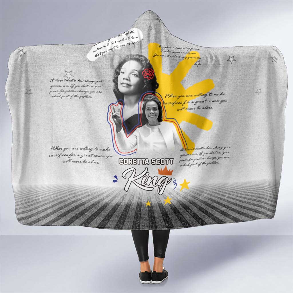 Coretta Scott King Hooded Blanket Honoring The Legacy Hand Draw Style
