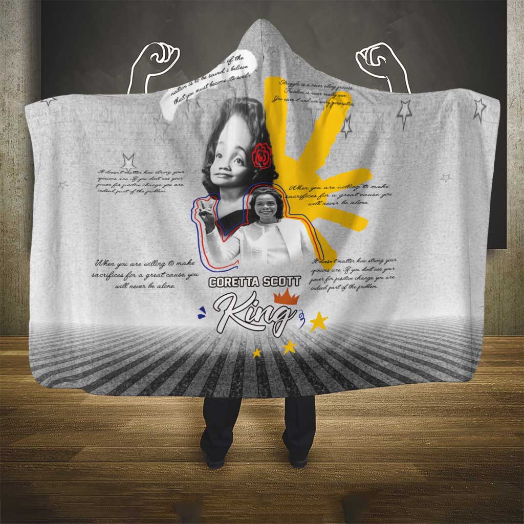 Coretta Scott King Hooded Blanket Honoring The Legacy Hand Draw Style