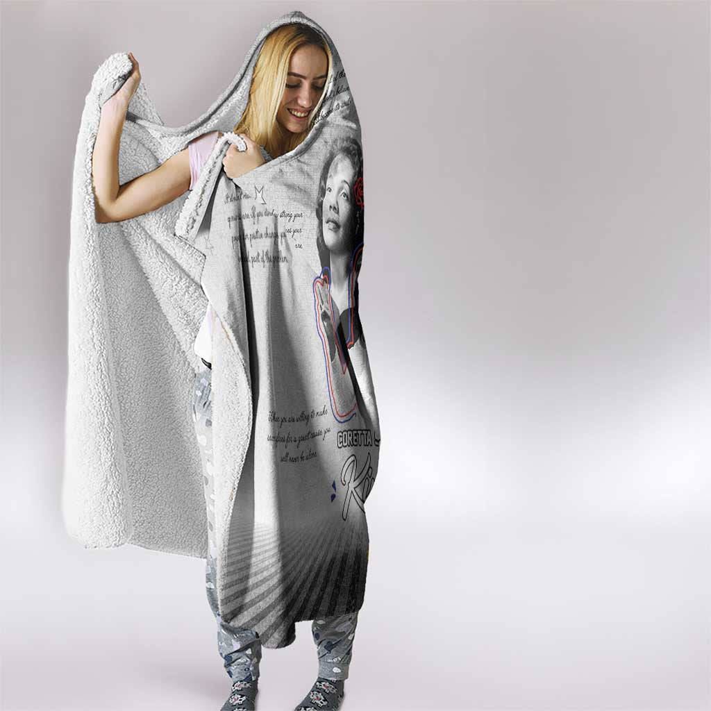 Coretta Scott King Hooded Blanket Honoring The Legacy Hand Draw Style