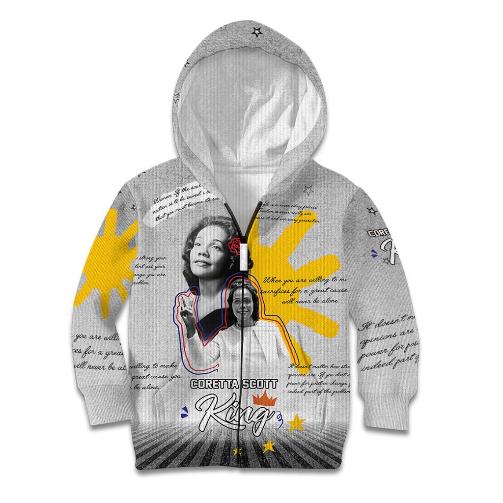 Coretta Scott King Kid Hoodie Honoring The Legacy Hand Draw Style