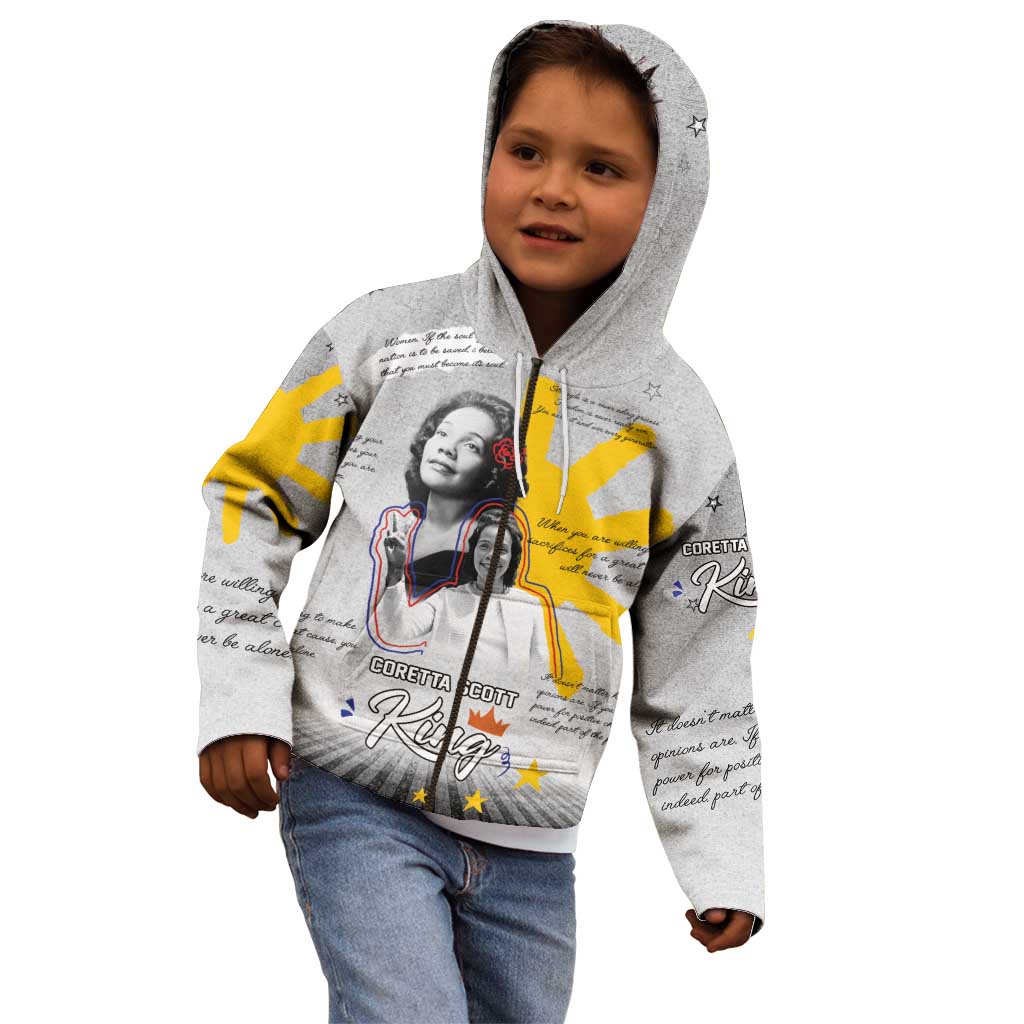 Coretta Scott King Kid Hoodie Honoring The Legacy Hand Draw Style