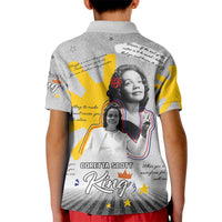 Coretta Scott King Kid Polo Shirt Honoring The Legacy Hand Draw Style