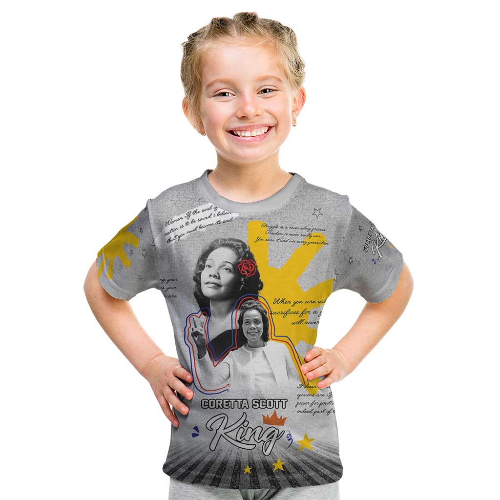 Coretta Scott King Kid T Shirt Honoring The Legacy Hand Draw Style