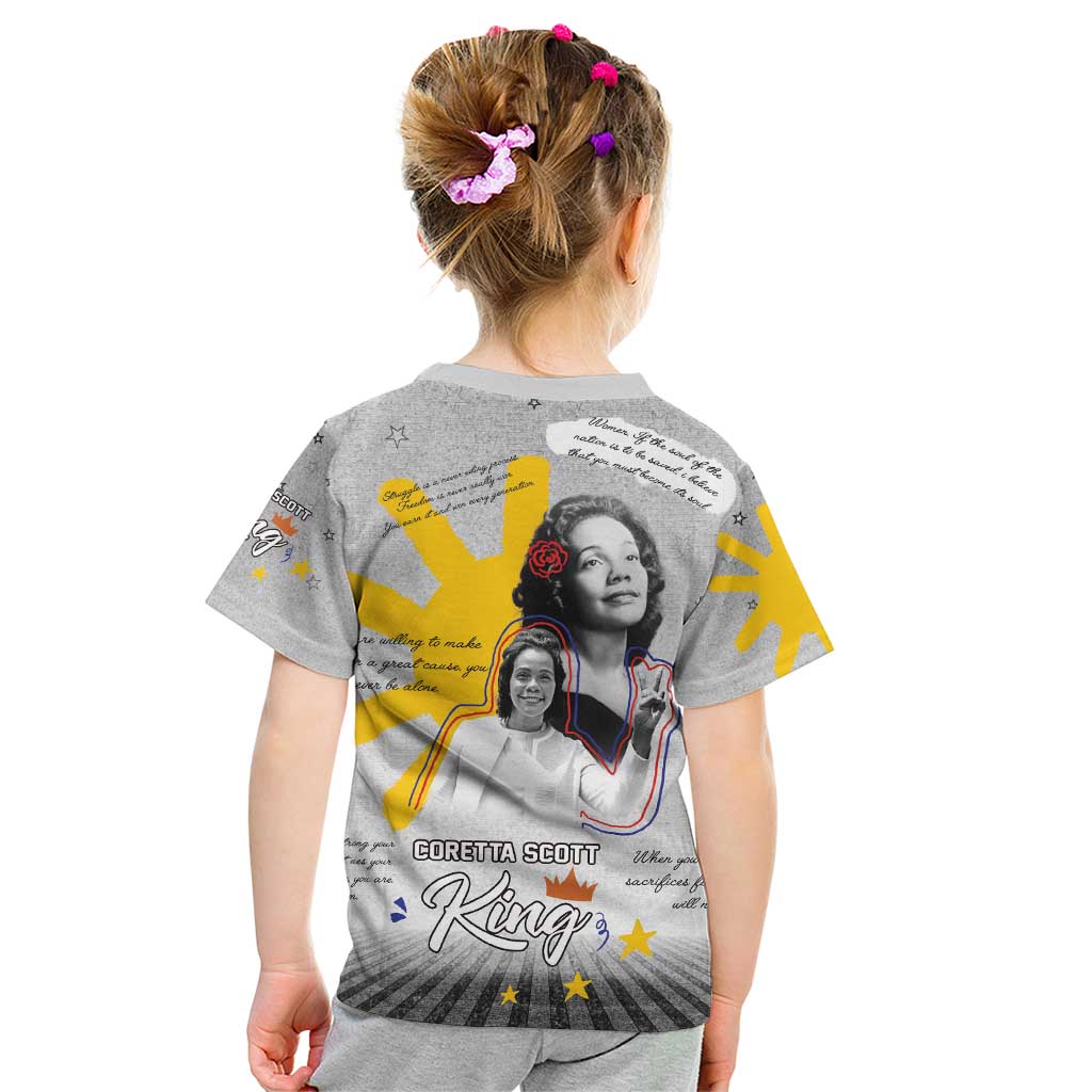 Coretta Scott King Kid T Shirt Honoring The Legacy Hand Draw Style
