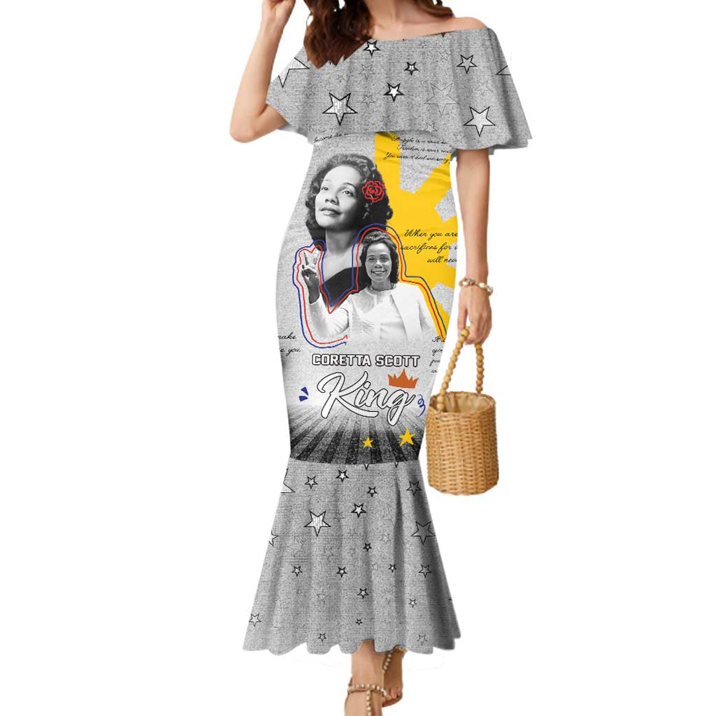 Coretta Scott King Mermaid Dress Honoring The Legacy Hand Draw Style