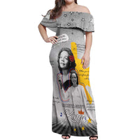 Coretta Scott King Off Shoulder Maxi Dress Honoring The Legacy Hand Draw Style