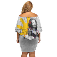 Coretta Scott King Off Shoulder Short Dress Honoring The Legacy Hand Draw Style