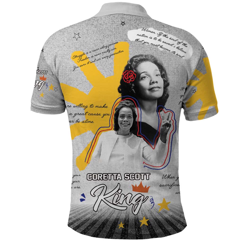 Coretta Scott King Polo Shirt Honoring The Legacy Hand Draw Style
