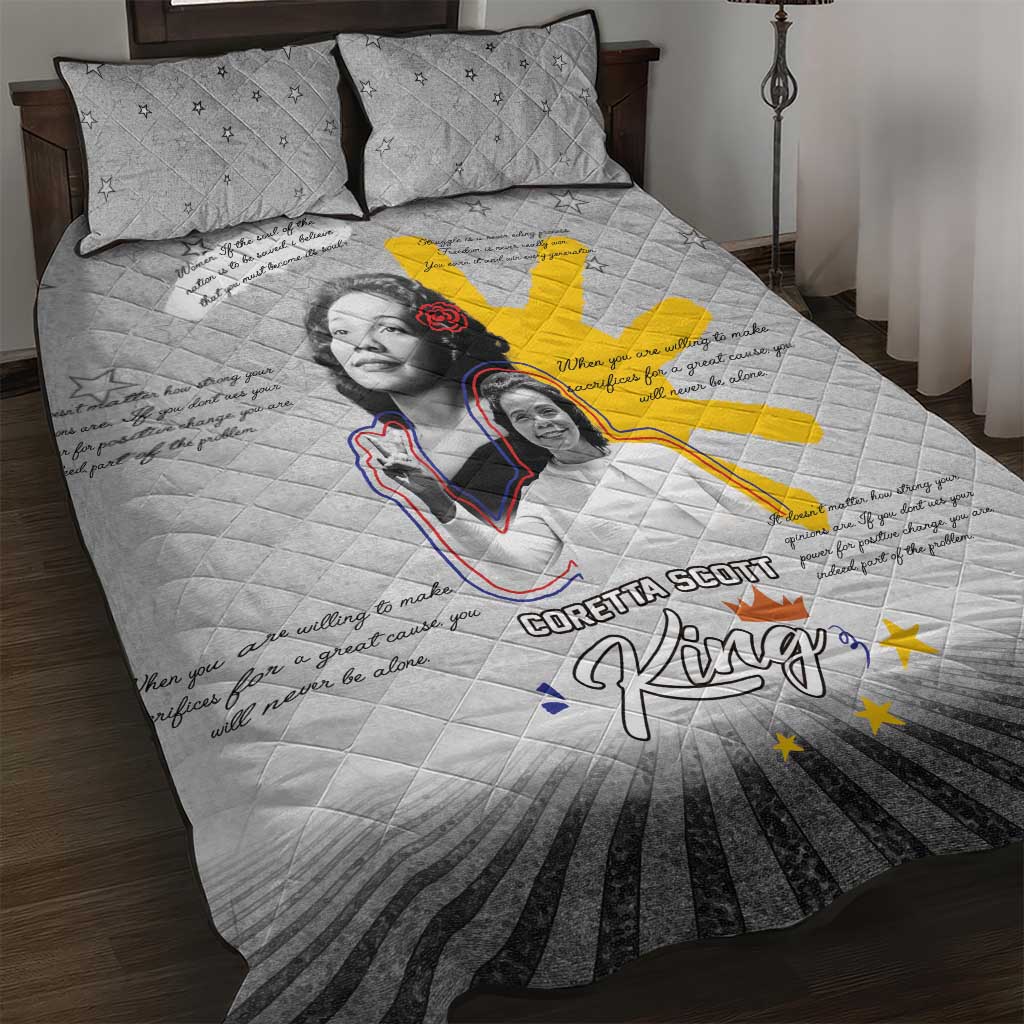 Coretta Scott King Quilt Bed Set Honoring The Legacy Hand Draw Style