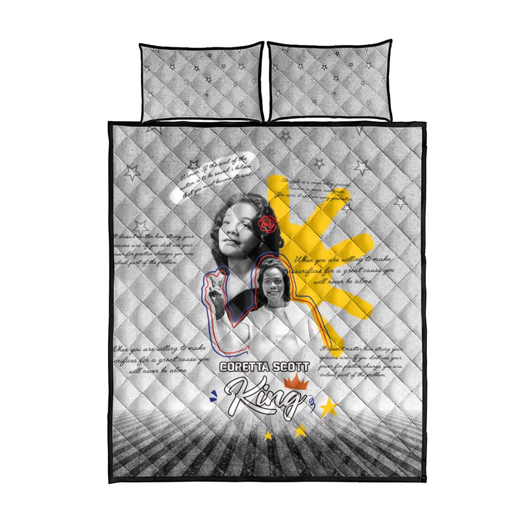 Coretta Scott King Quilt Bed Set Honoring The Legacy Hand Draw Style