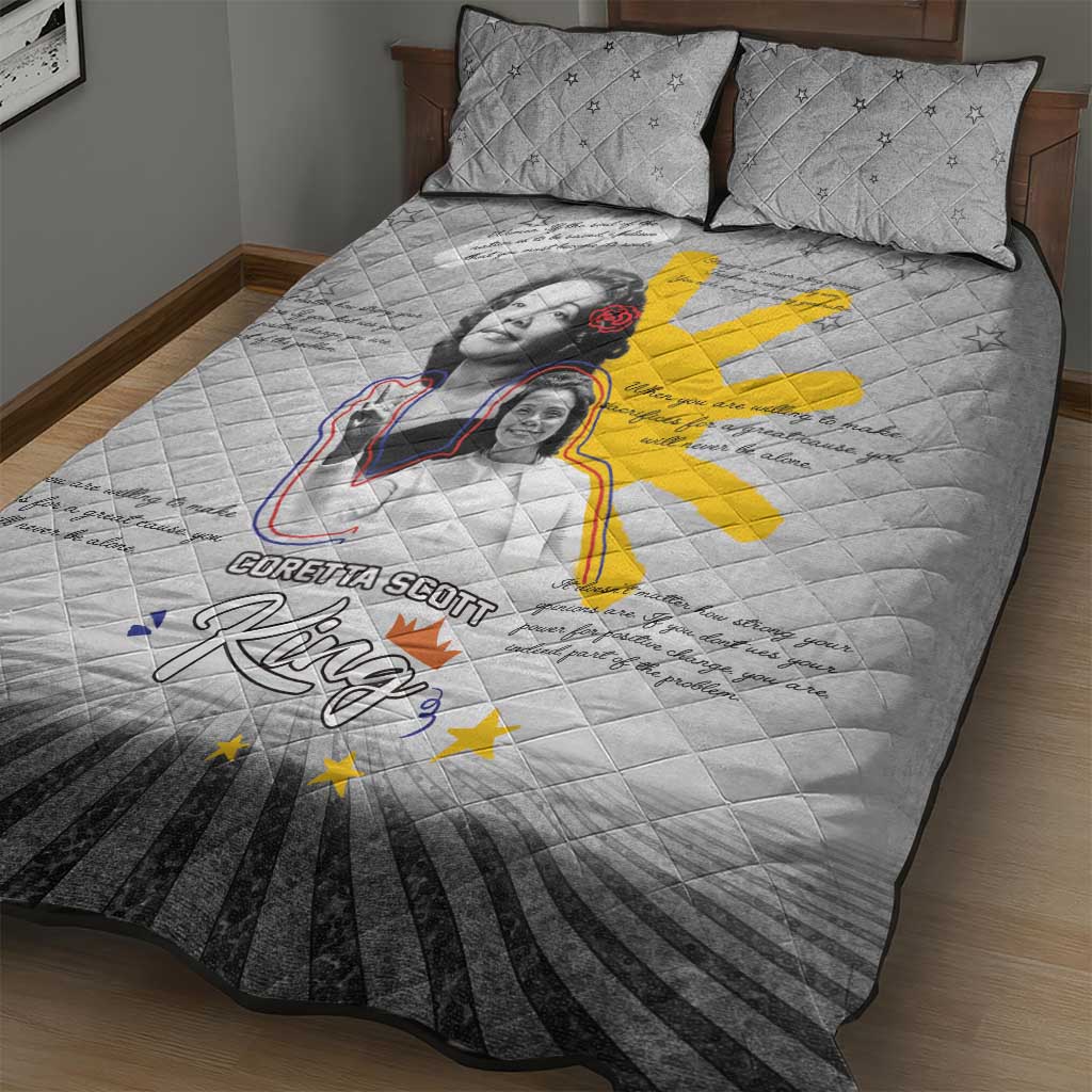 Coretta Scott King Quilt Bed Set Honoring The Legacy Hand Draw Style