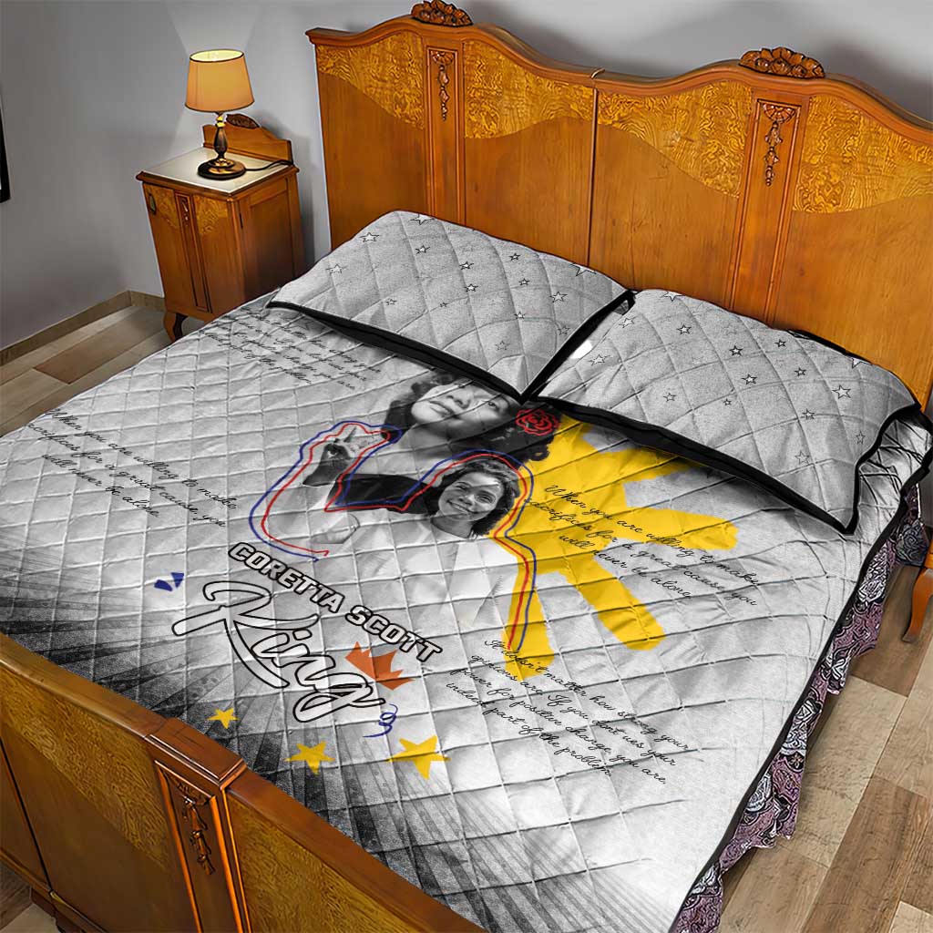 Coretta Scott King Quilt Bed Set Honoring The Legacy Hand Draw Style