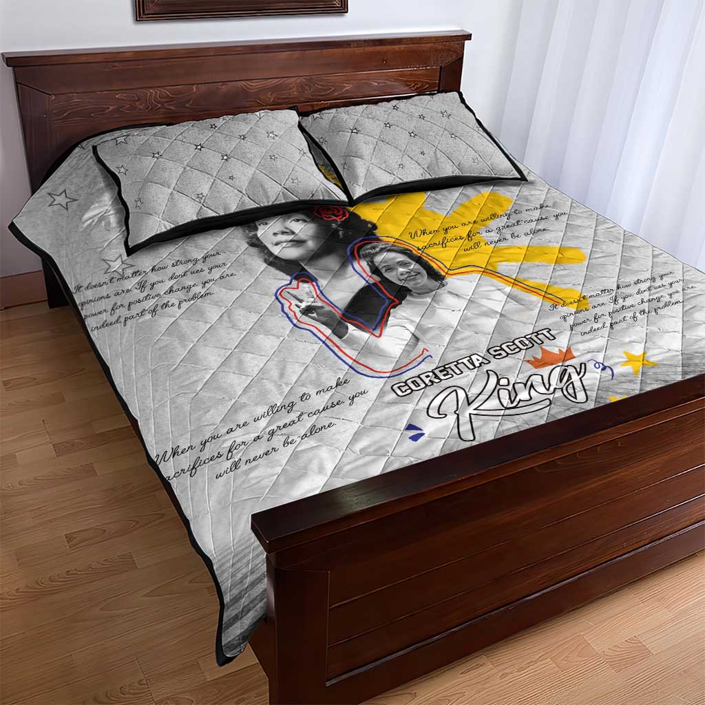 Coretta Scott King Quilt Bed Set Honoring The Legacy Hand Draw Style