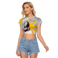 Coretta Scott King Raglan Cropped T Shirt Honoring The Legacy Hand Draw Style