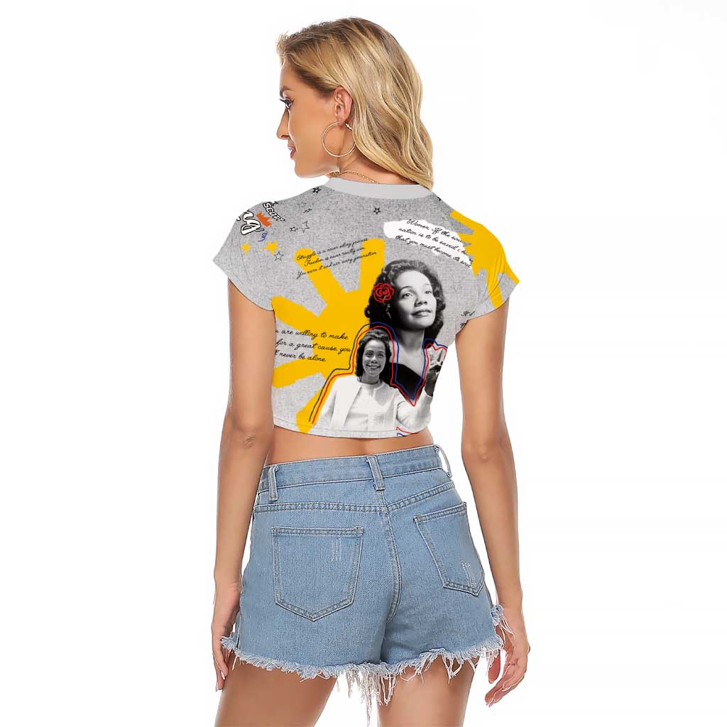 Coretta Scott King Raglan Cropped T Shirt Honoring The Legacy Hand Draw Style