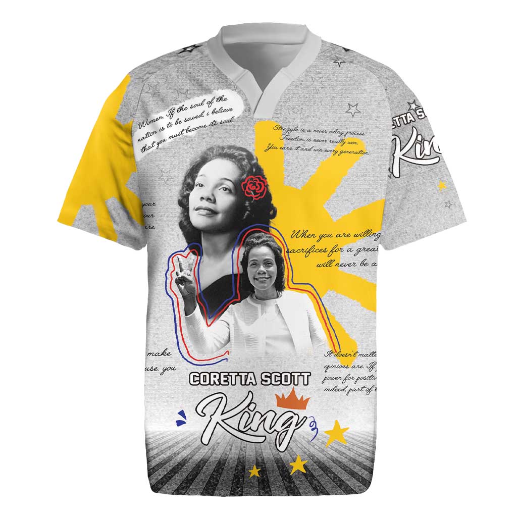 Coretta Scott King Rugby Jersey Honoring The Legacy Hand Draw Style