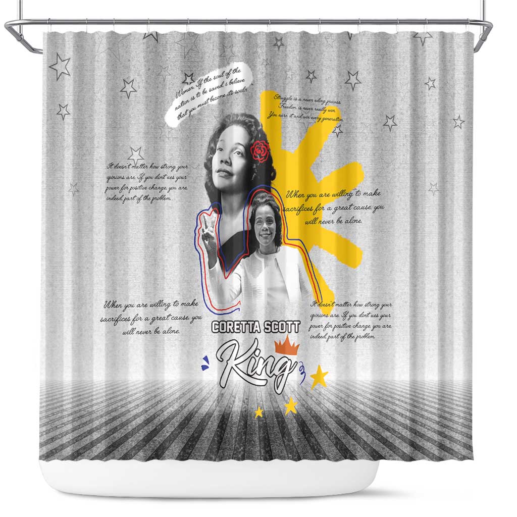 Coretta Scott King Shower Curtain Honoring The Legacy Hand Draw Style