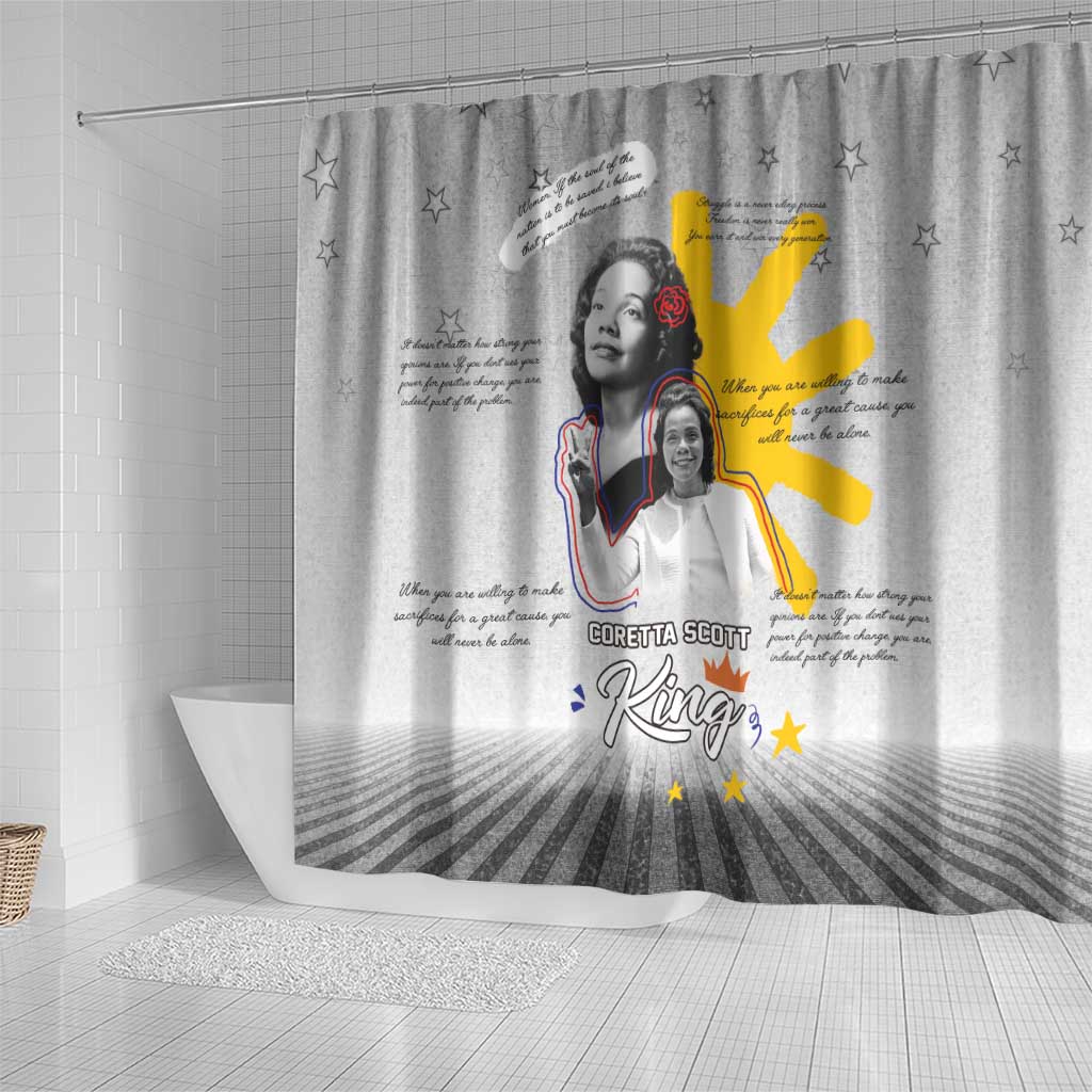 Coretta Scott King Shower Curtain Honoring The Legacy Hand Draw Style