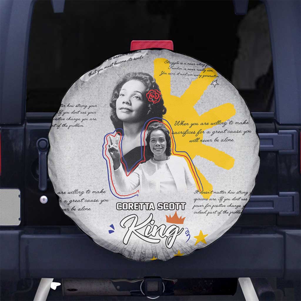 Coretta Scott King Spare Tire Cover Honoring The Legacy Hand Draw Style