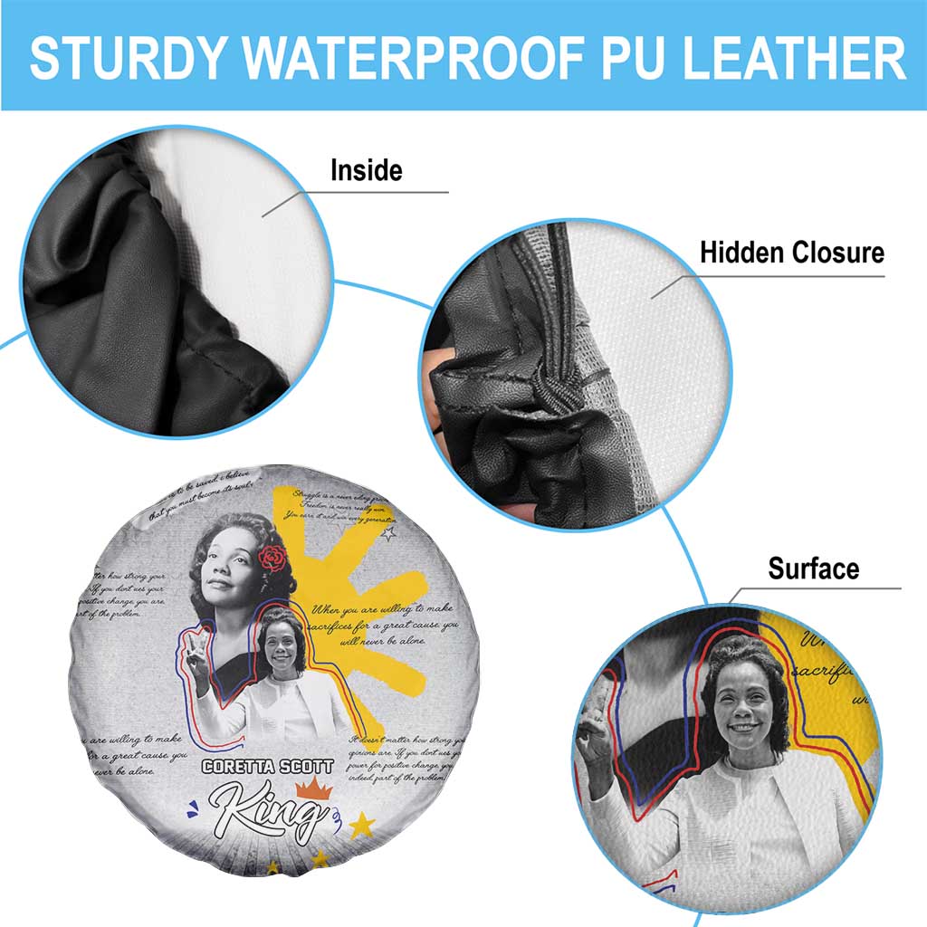 Coretta Scott King Spare Tire Cover Honoring The Legacy Hand Draw Style